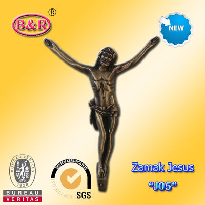 آلیاژ روی آلیاژ سخت کوارتز جامد Cross &amp; Crucifix Model "J05" اندازه 12.5 * 17cm