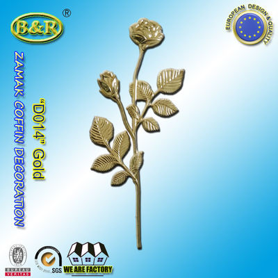 زاماك روز التابوت المعدني المناسب D014 ذهب فضة أو برونز زاماك مادة سبائك الزنك 39 * 18cm