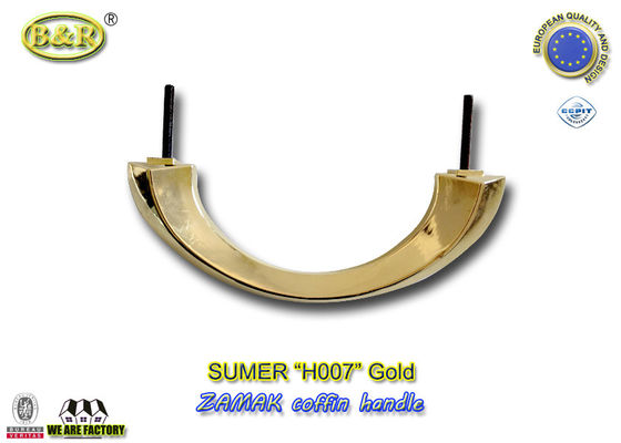 La manija del ataúd de Zamak por el hardware del ataúd del metal del bult y de la nuez maneja color oro de la decoración del ataúd del metal H007