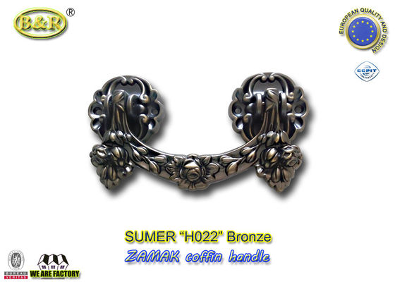 Zinklegierungssarg-Griffgröße 20.5*11.5cm des Zamak-Metallsarg-Hardware-Griffs H022 hohe Polierbronzefarb