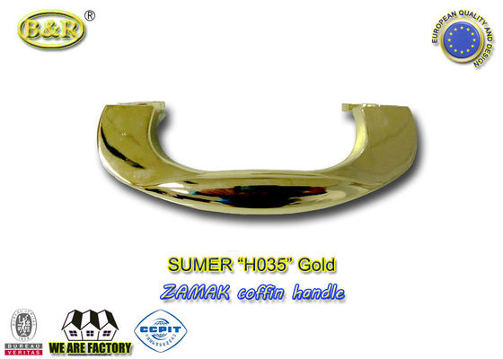 Talla 21*7.5 cm de la manija del ataúd del zamak del hardware H035 del ataúd de las manijas del ataúd del metal del cinc del color oro