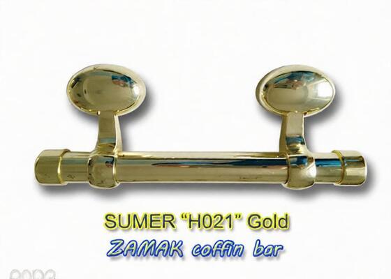 Italien-Artmetallschatullen-Hardware H021 zamak Sargstange, Begräbnis- Griffgoldsarg-Griffgröße 25*10