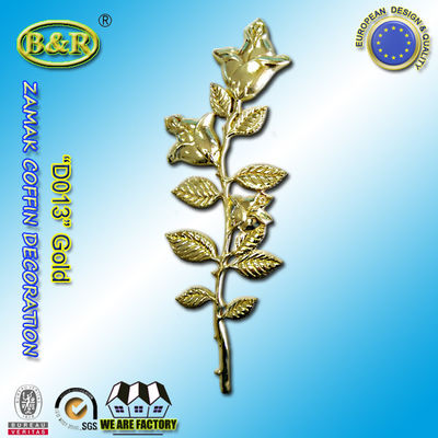 Zamak nam van het de Decoratiezink van de Doodskistmontage van de de Legeringsbloem Grootte 45cm×13cm Gouden/Antiek Brons toe