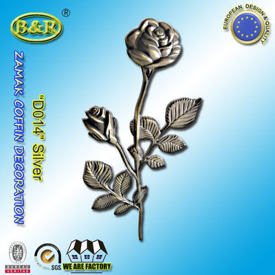 زاماك روز التابوت المعدني المناسب D014 ذهب فضة أو برونز زاماك مادة سبائك الزنك 39 * 18cm