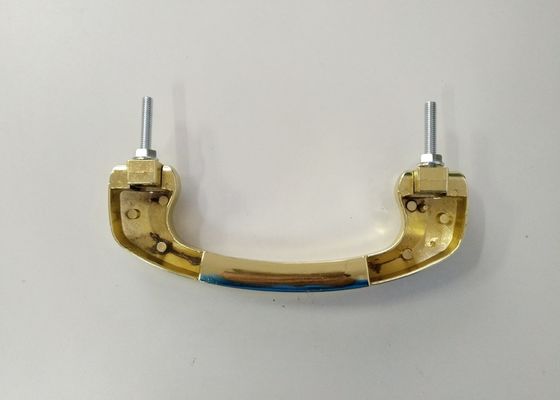 Το ευρωπαϊκό χρυσό χρώμα 17.5*6.3cm λαβών H002 φέρετρων Zamak ύφους μπουλόνι εγκαθιστά το υλικό φέρετρων μετάλλων