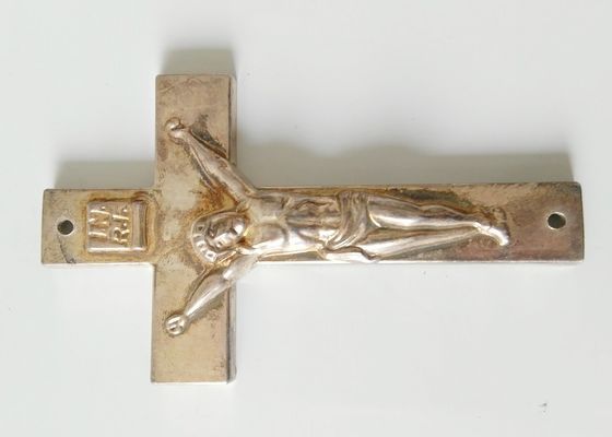 Plastik- Gold-Antike Messing-zamak Kruzifix des Sarg-Kreuz-D049 für Sarggebrauch 10.8*6.6cm