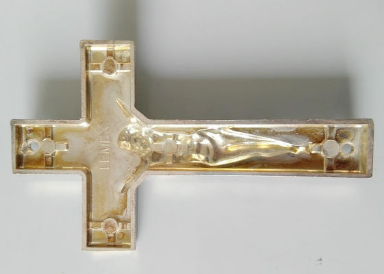 Plastik- Gold-Antike Messing-zamak Kruzifix des Sarg-Kreuz-D049 für Sarggebrauch 10.8*6.6cm