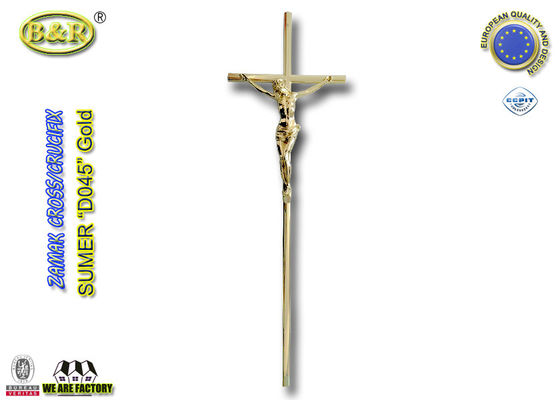 croix de zinc de catholique de 56.7*15.8cm pour le bronze européen d'antiquité de style de crucifix de zamak de la décoration D045 de cercueil en métal