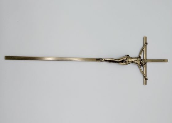 croix de zinc de catholique de 56.7*15.8cm pour le bronze européen d'antiquité de style de crucifix de zamak de la décoration D045 de cercueil en métal
