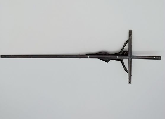 croix de zinc de catholique de 56.7*15.8cm pour le bronze européen d'antiquité de style de crucifix de zamak de la décoration D045 de cercueil en métal