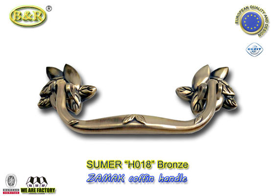 Kuningan antik Finish Logam Peti Mati Menangani Zinc Alloy peti mati menangani H018 antique bronze ukuran 20 * 7.5cm