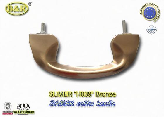 o caixão europeu italiano do metal do estilo do tamanho de 20*7.5 cm segura H039 da cor acessória fúnebre do hardware de Zamak no bronze velho