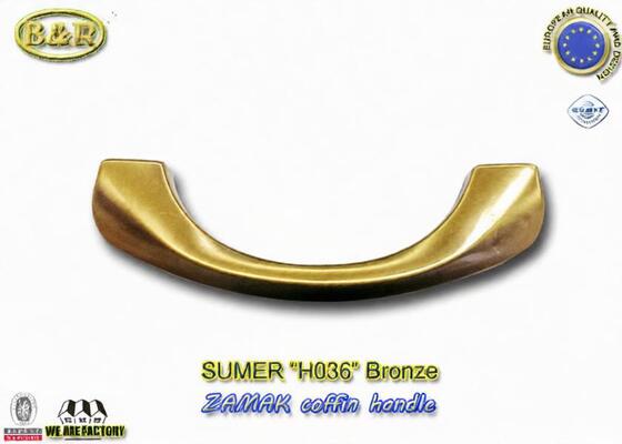 Poignée de cercueil en métal du matériel H036 de cercueil de Zamak d'accessoires de cercueil avec le bronze antique de la taille 22*7cm de carton d'exportation