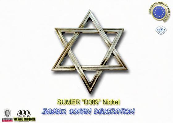 zamak van de de ster zilveren kleur D009 van David van de de doodskistdecoratie Joodse het metaaltoebehoren