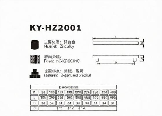 Kitchen Furniture Aluminium Alloy Menangani HZ2001 Pasir Chrome Permukaan