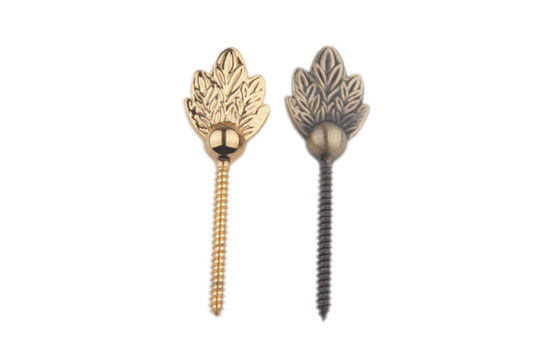 metal la decoración fúnebre del ataúd de la forma de hoja del color oro de los accesorios D005 del tornillo del ataúd los 2.6*9cm